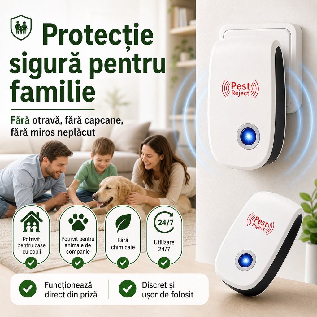 PEST REJECT - Aparat Anti-Rozătoare pentru Casă și Gospodărie