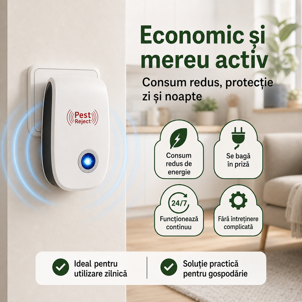 PEST REJECT - Aparat Anti-Rozătoare pentru Casă și Gospodărie